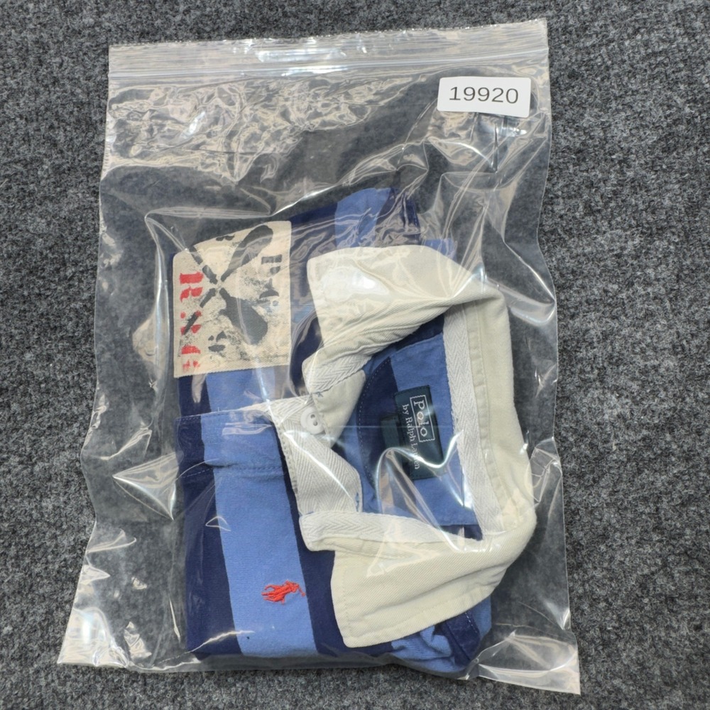 Polo Ralph Lauren Rugby Shirt Boys 6 Blue Striped RL Guide Logo Preppy Class C1 - Picture 11 of 11